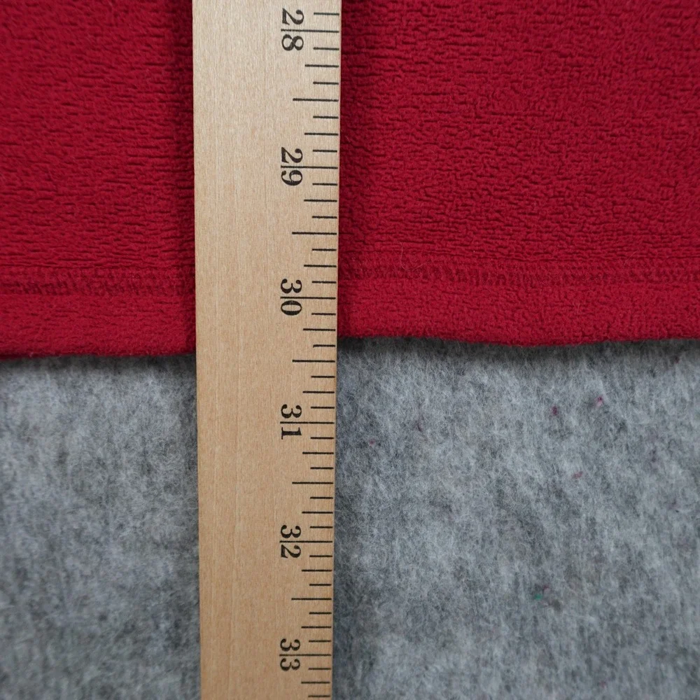 The North Face Pullover Mens Large Red Polartec‎ Fleece 1/4 Zip Logo Sweatshirt